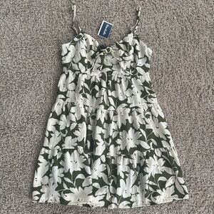 Marshalls Olive & White Floral Backless Tiered Sundress